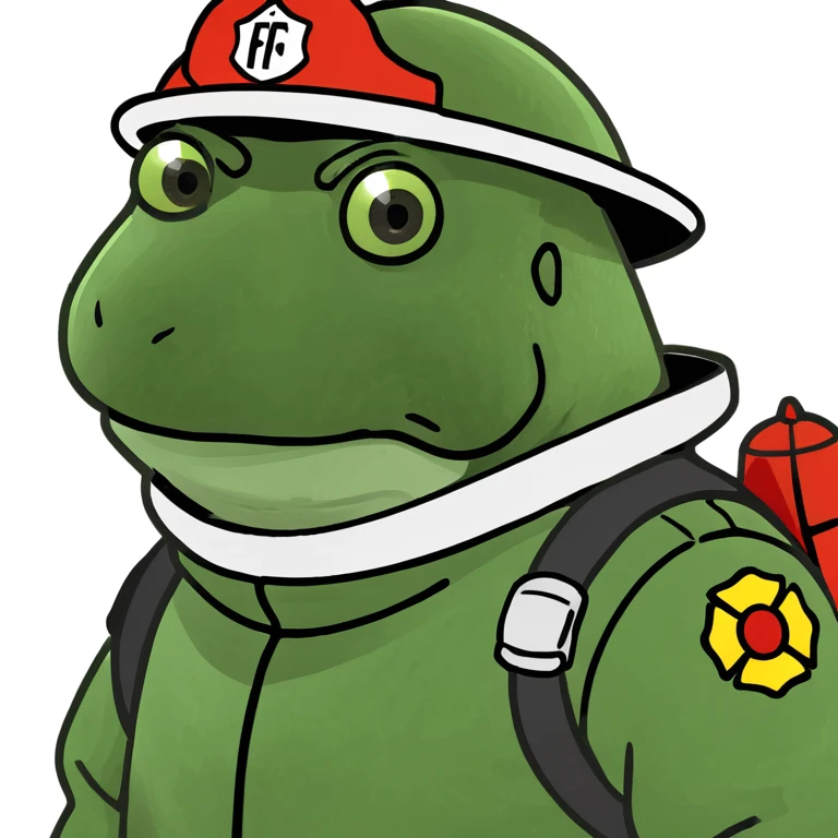 bufo in a fir fighter suit emoji