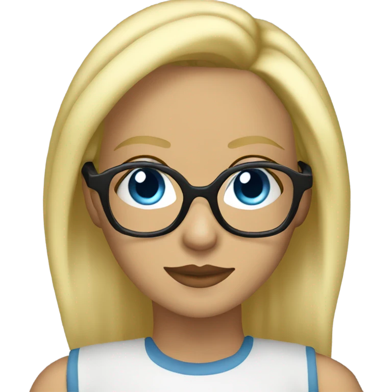 Female dj blue eyes blonde hair wearing glasses  emoji