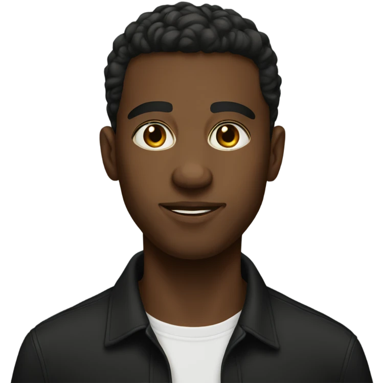 black shirt portrait focus brown hair emoji