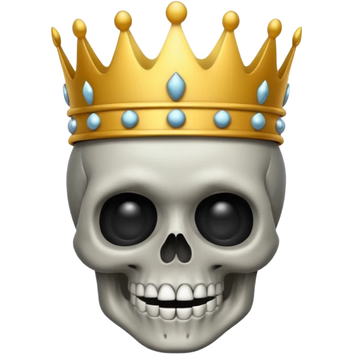 Skull with a crown on his head that looks like an emoji emoji