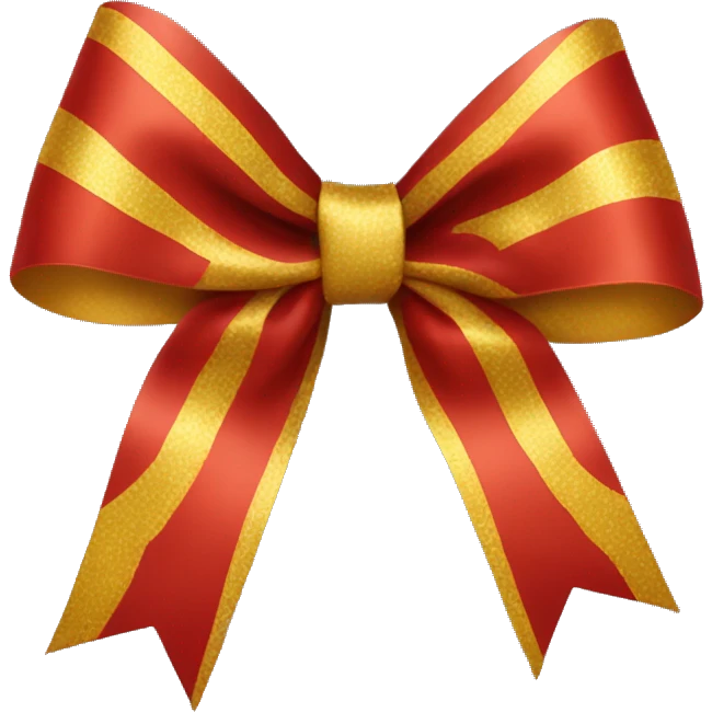 Red and gold cheer bow  emoji