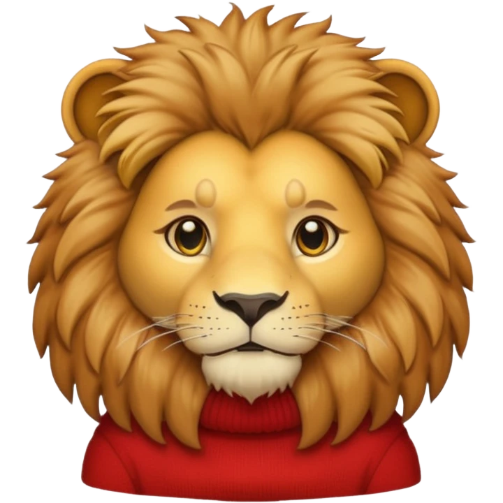lion wearing red jumper emoji