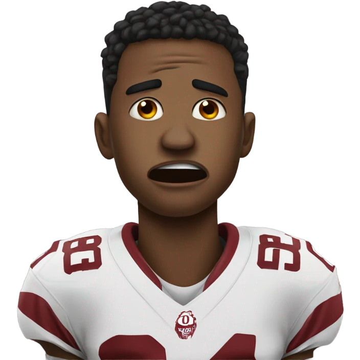 OU football player crying tears emoji