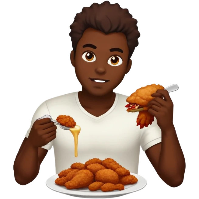 Black guy in a hellcat eating friend chicken emoji