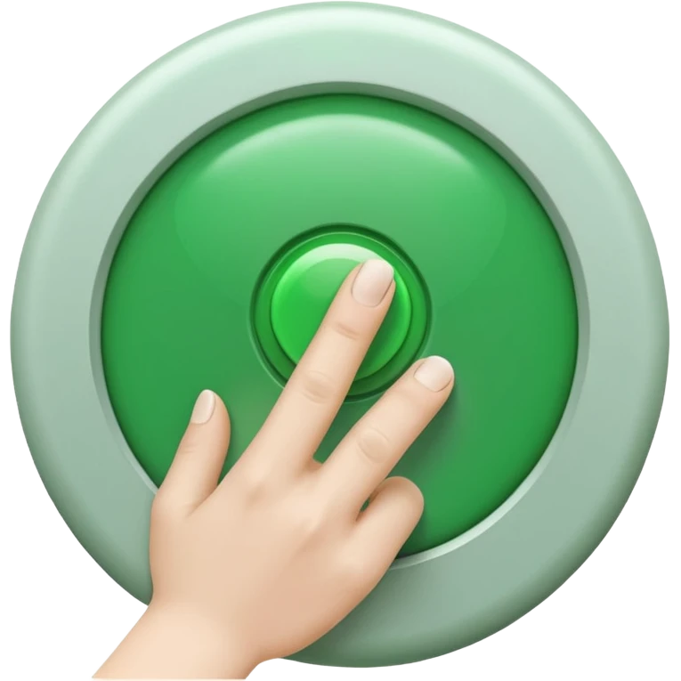 Green Button Being Pushed Down By A Finger emoji