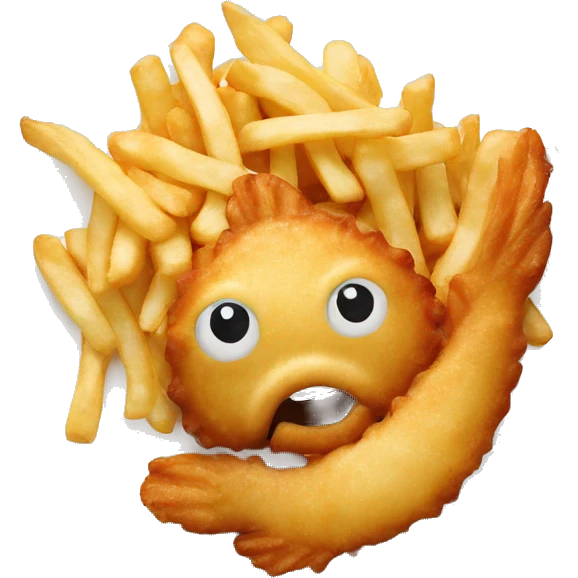 fish and chips on a plate  emoji