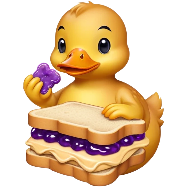 Yellow Duck holding PB&J emoji