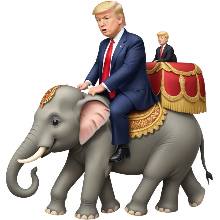 Donald trump riding an elephant  emoji