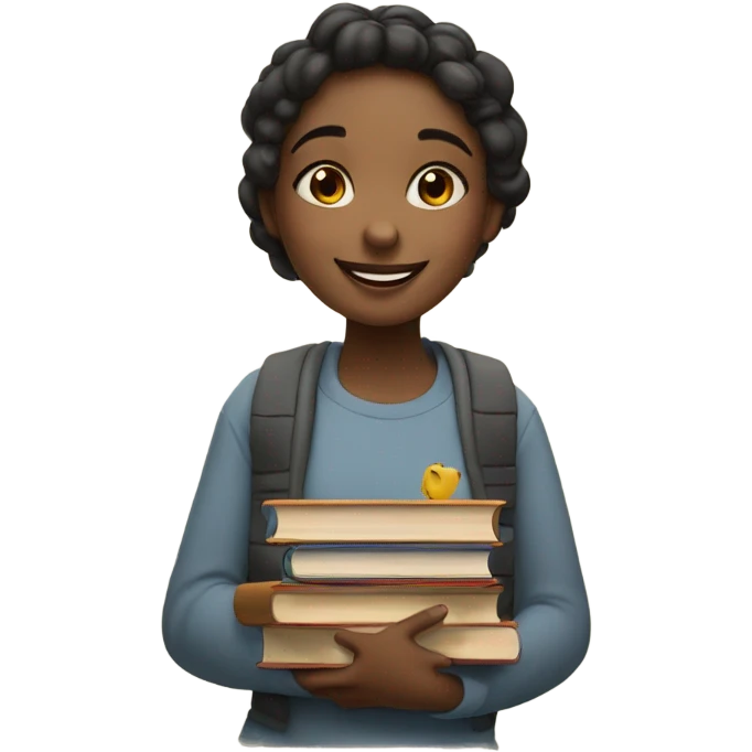 Girl with books emoji