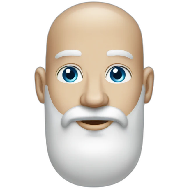 bald man long beard salt and pepper blue eyes emoji