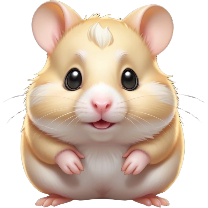 Cinematic Comical Cream Hamster Portrait Emoji, Head tilted dramatically with an exaggeratedly amused expression, featuring a striking cream coat with a luminous sheen, wide, expressive dark eyes filled with playful disbelief, Simplified yet hilariously expressive features, highly detailed, glowing with a slightly sassy glow, high shine, dramatic yet playful, stylized with an air of cheeky mischief, bright and endearing, soft glowing outline, capturing the essence of a spirited and over-the-top hamster, so meme-worthy it feels like it could side-eye its way into internet fame instantly! emoji