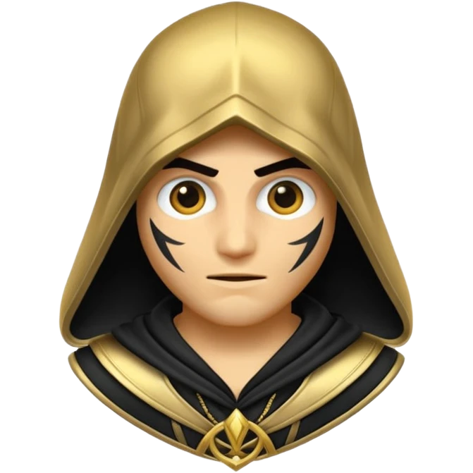 Assassin creend emoji in gold and black shaddow  emoji