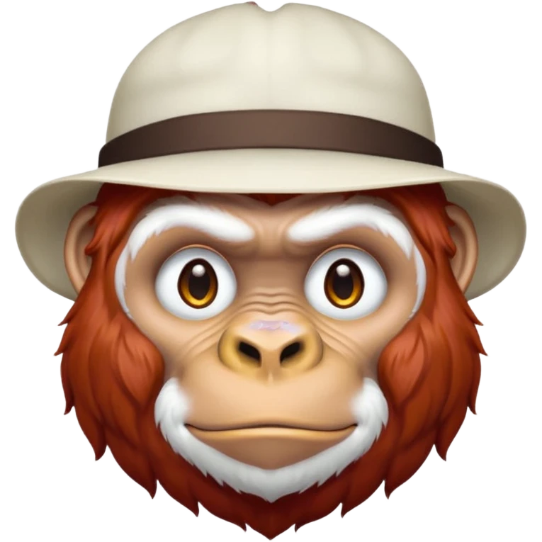 red haired gorilla with white hat emoji