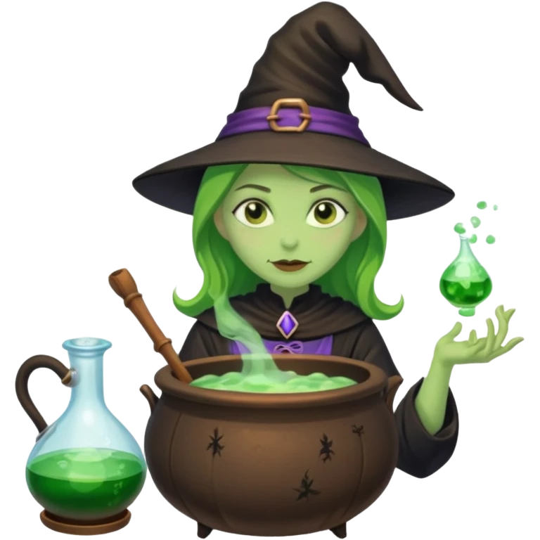 green witch cooking potion emoji