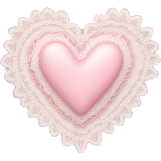 Light pink heart with a lace  emoji