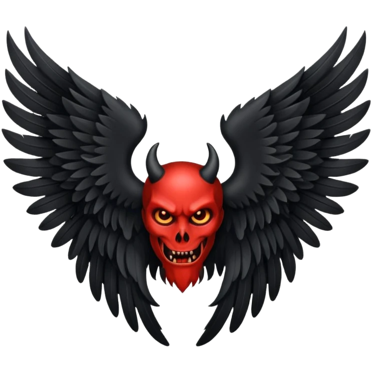 black and white devil wing emoji