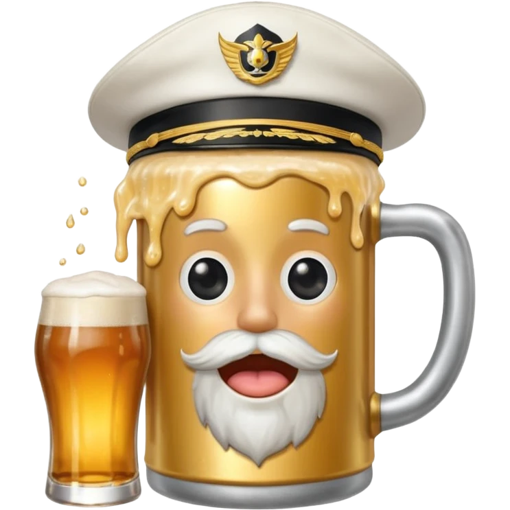 Beer can with captains hat emoji