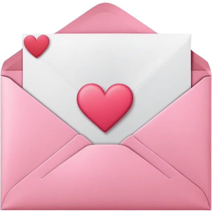 Pink envelope with heart emoji