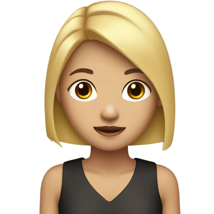 GIRL, BOB CUT, BLOND, BLACK EYES, ASIAN emoji