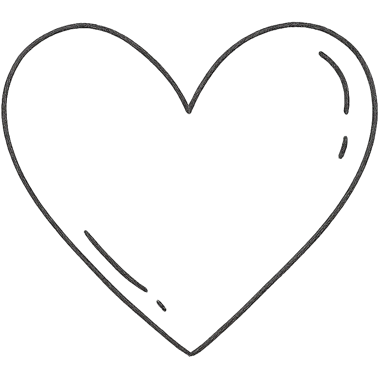 blue heart hand drawn outlined icon emoji