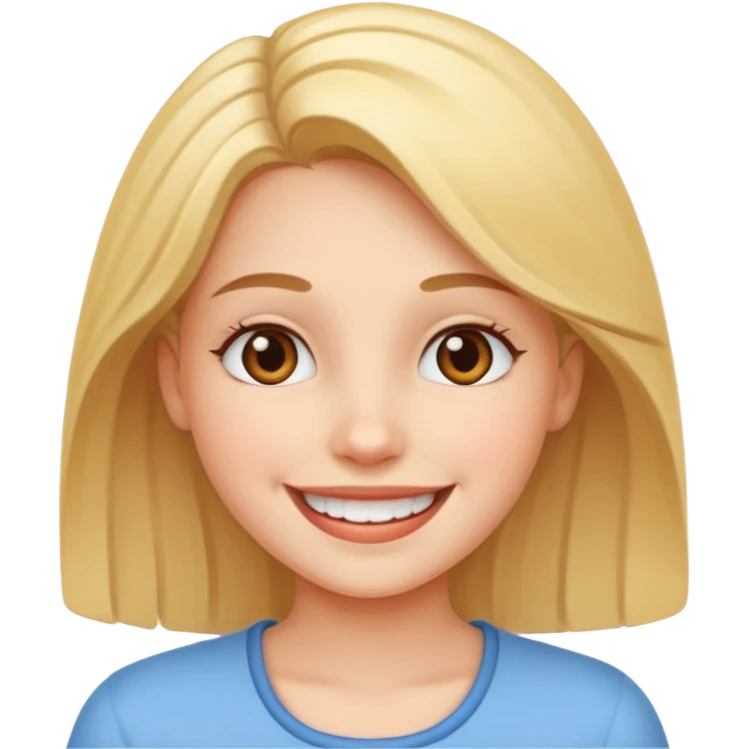 happy girl smiling indoors emoji