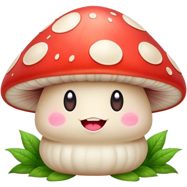 Cute mushroom with rosey cheeks and buck teeth emoji
