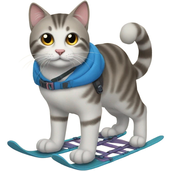 Cat wearing snowshoes  emoji