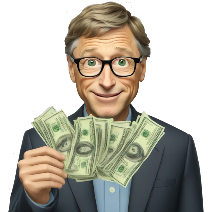 bill gates with money emoji