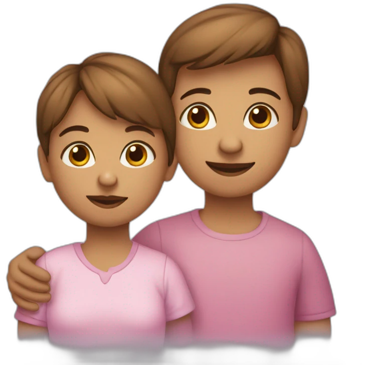 Deux personnes qui font un bébé emoji