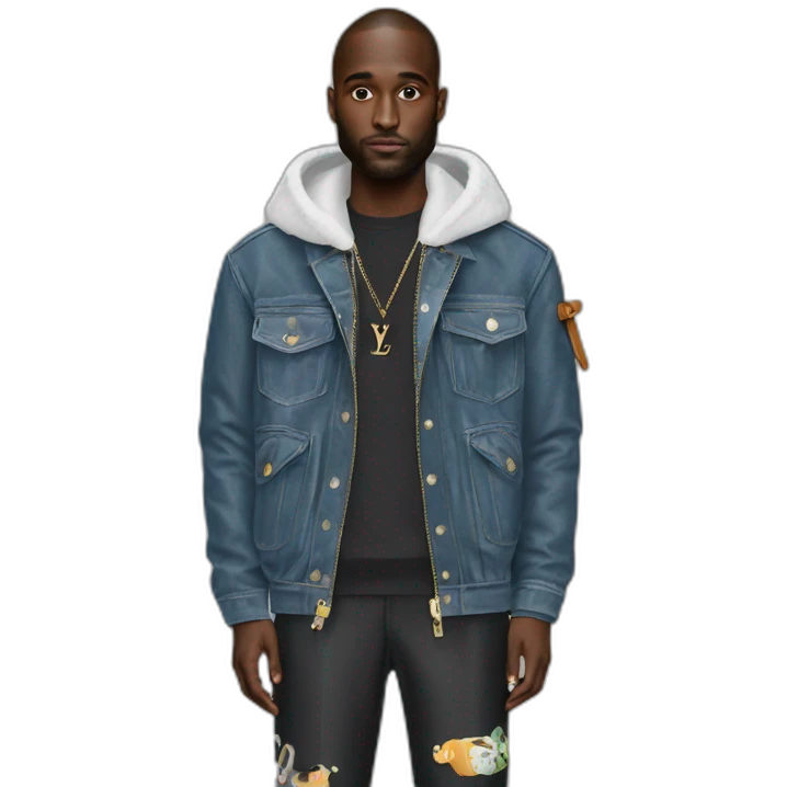 Virgil Abloh with louis Vuitton jacket emoji