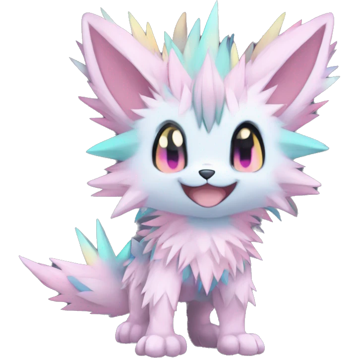 Anthro Scalie Spiky Cool Edgy Magical Shiny Colorful Pastel Sparkle Kemono-style Chibi Fantasy-Animal-Fakémon-Pokémon-Hybrid Fur Sona Aesthetic Full Body emoji