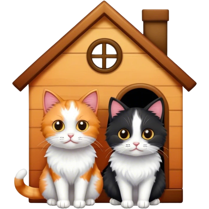2 cats in the house emoji