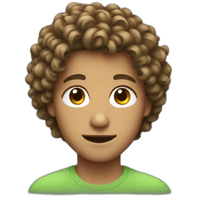 Teenage male faces with curly hair emoji