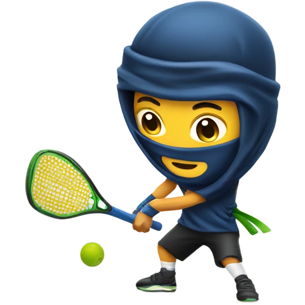 Ninja playing pickleball emoji