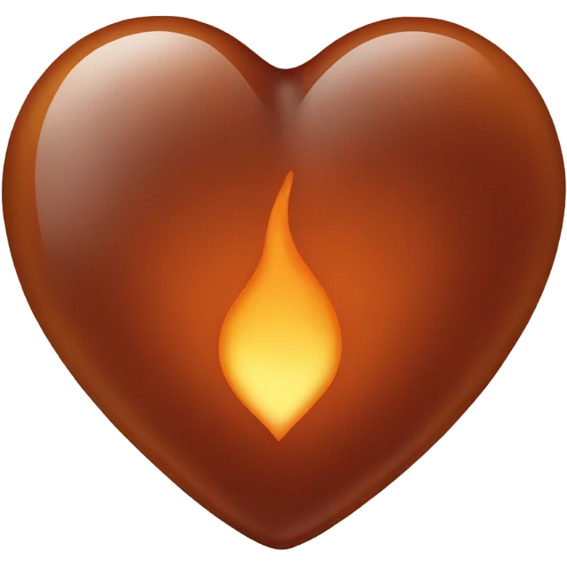 Burnt sienna glass heart emoji