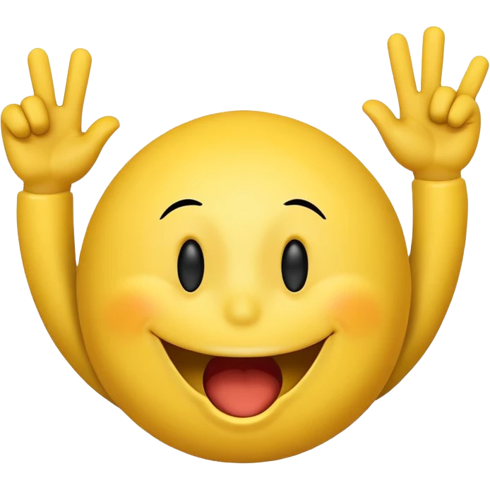 a cheering smiley with the words "Rabea! Rabea!" shouting over his head emoji