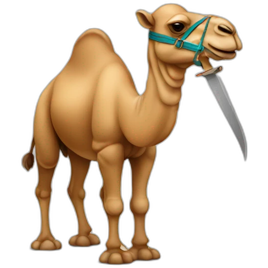 Camel with a knife emoji