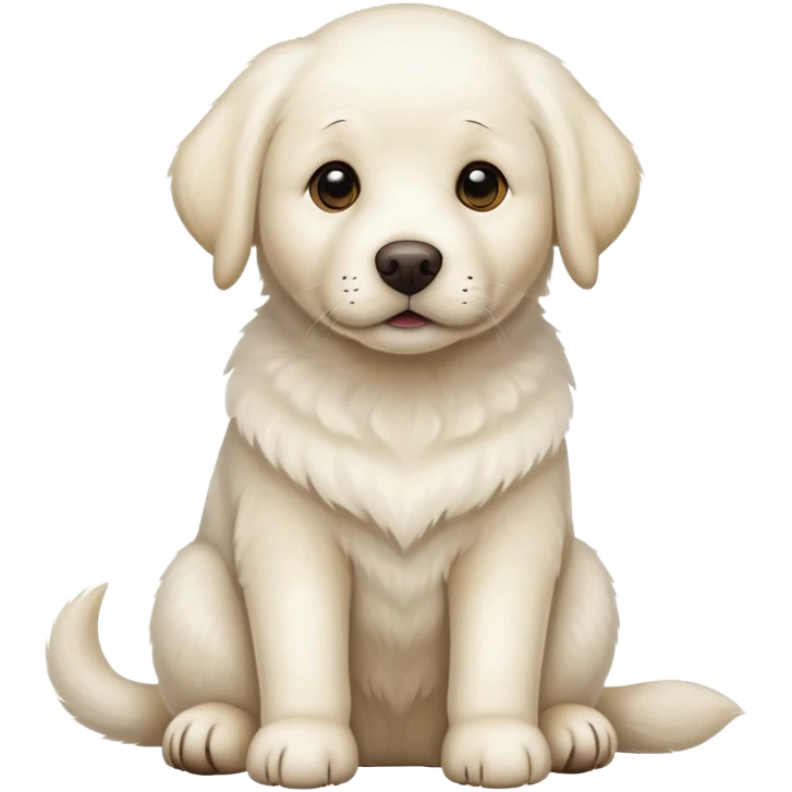 White Labrador adult dog sitting emoji