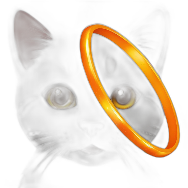 kitty in Shiny orange ring emoji