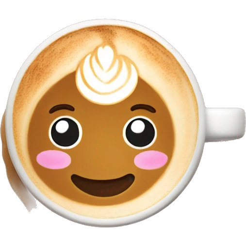 Cute latte art emoji