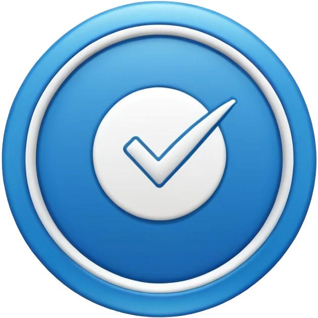 Instagram verification badge emoji in a blue outlined circular shape emoji