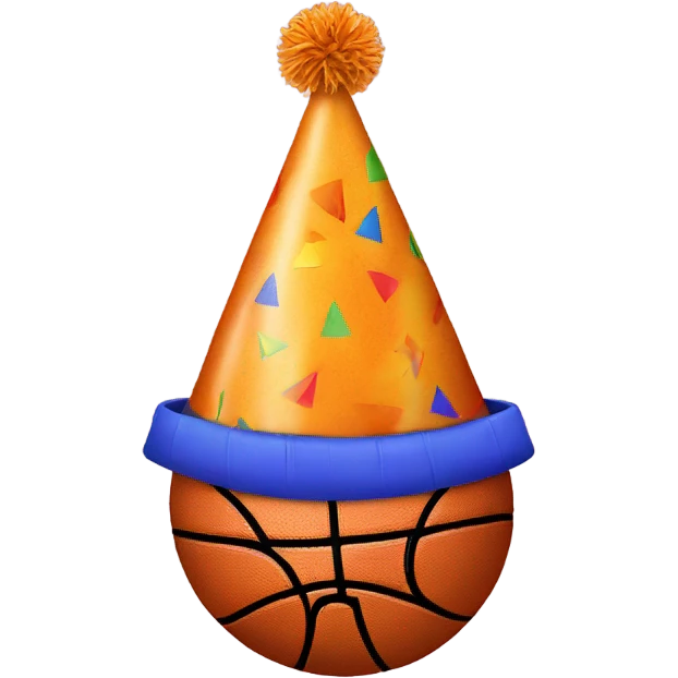 Basketball with party hat emoji