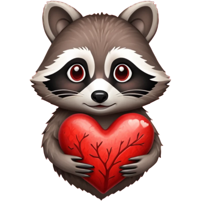 Raccoon heart emoji