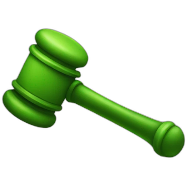 Green judge hammer emoji