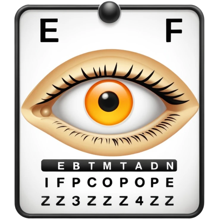 eye chart with a highlighted letter emoji