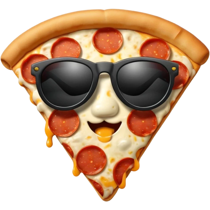 Pizza with black sunglasses emoji