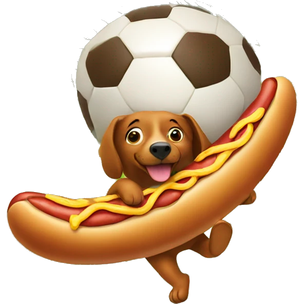 Hotdog playing soccer emoji