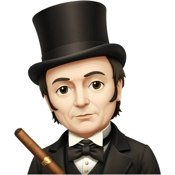 Isambard Kingdom Brunel with a top hat and cigar emoji