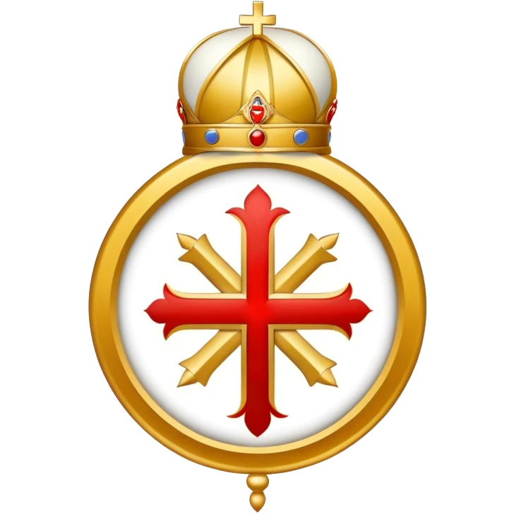Pope's emblem with a touch of red emoji