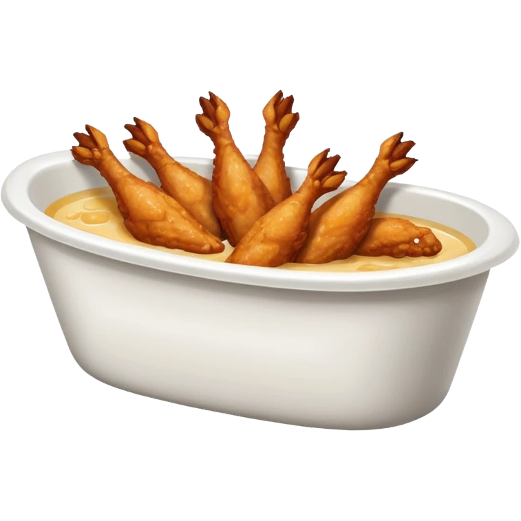 Bathtub with chicken wings emoji